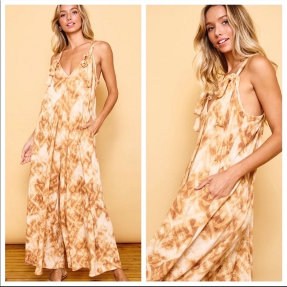 Tie Dye Boho Wide Leg Jumpsuit - Picture 5 of 5